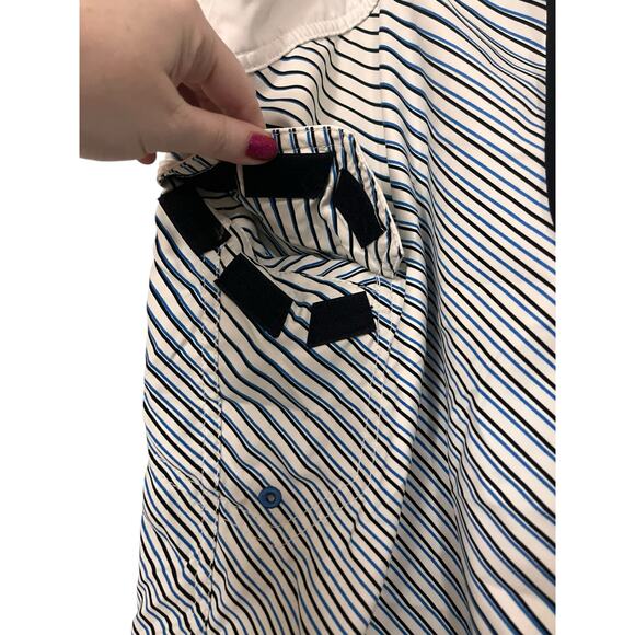 Volcom Mens White Blue Black Striped Swim Trunks Size 34 - Picture 3 of 6